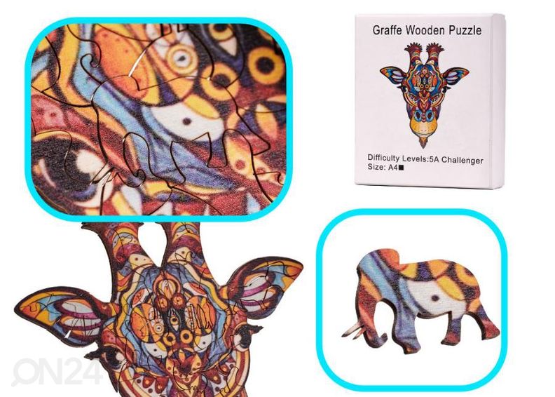 Деревянный пазл Жираф 20х25 см увеличить