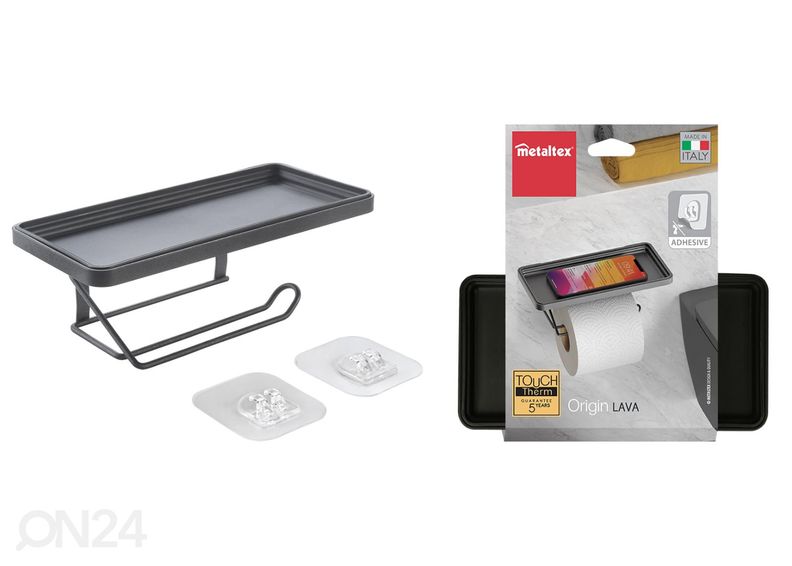 Держатель для туалетной бумаги и мобильного телефона Origin-Ufix, 22x11x8 см, черный увеличить