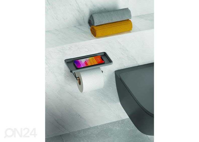 Держатель для туалетной бумаги и мобильного телефона Origin-Ufix, 22x11x8 см, черный увеличить