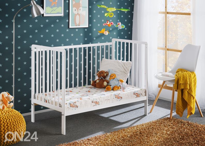 Детская кроватка Cypi II + матрас 60x120 cm, белый увеличить