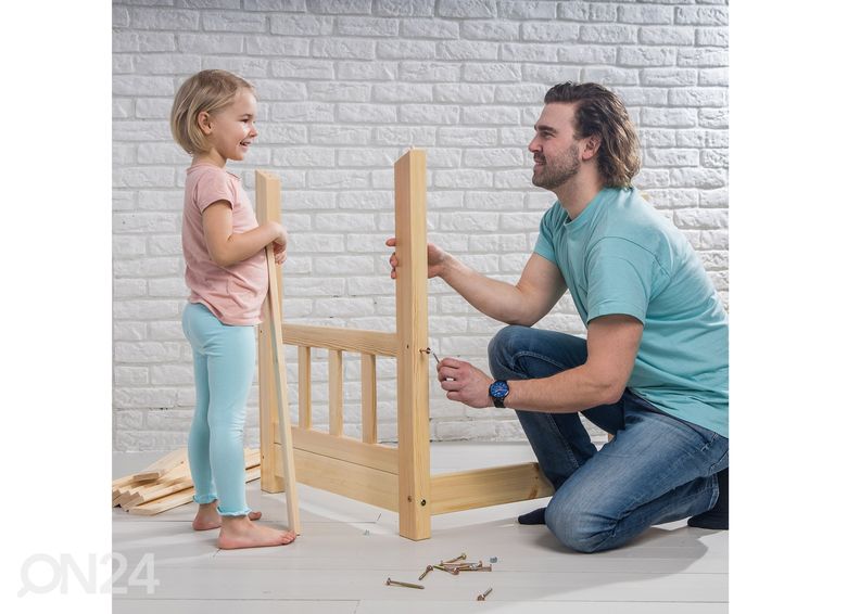 Детская кровать из массива дерева 90x200 cm + ящики увеличить