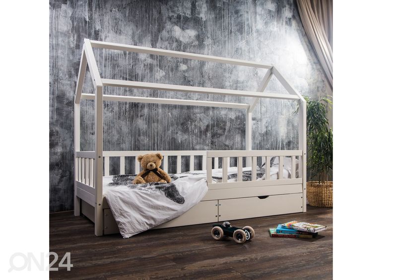 Детская кровать из массива дерева 90x200 cm + ящики увеличить