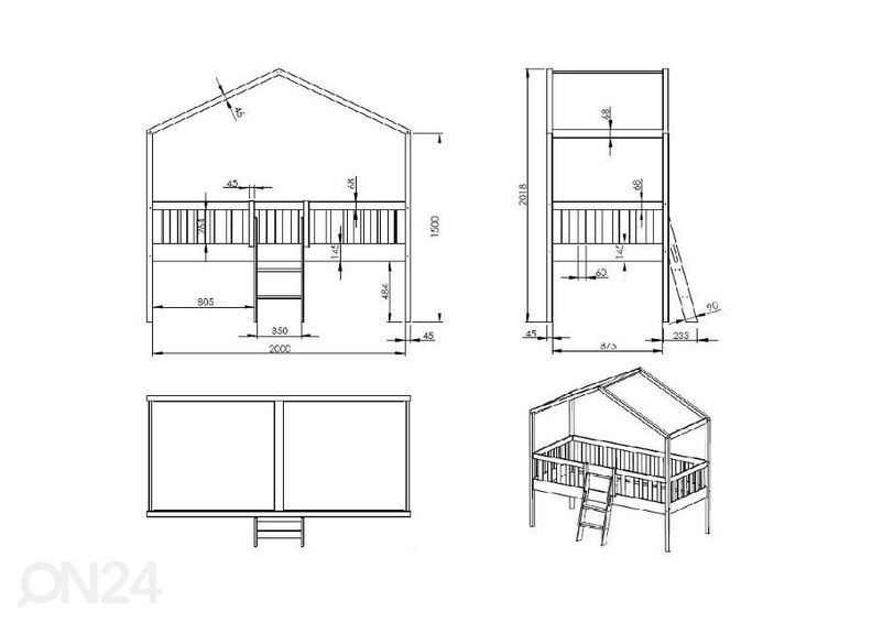 Детская кровать Dallas 90x200 cm увеличить