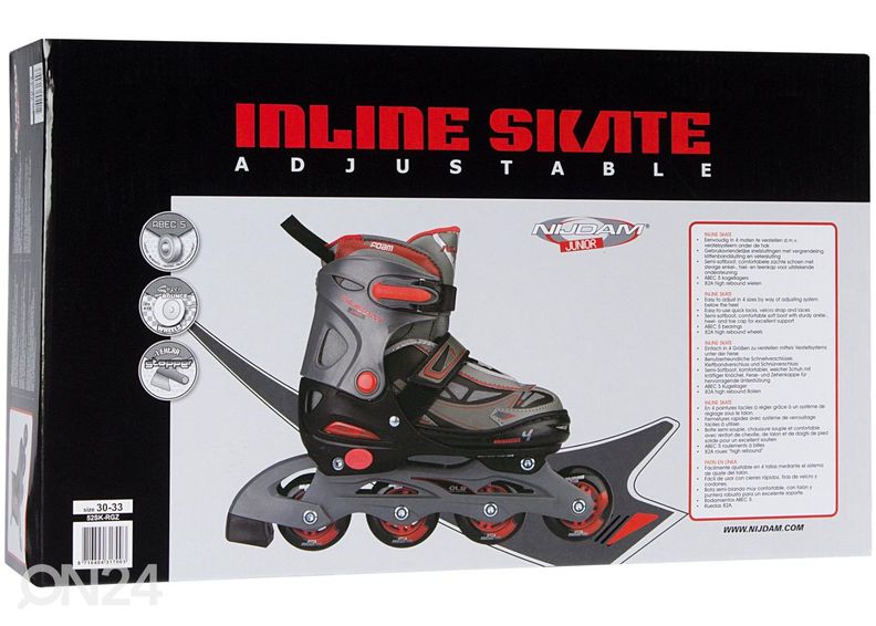 Детские регулируемые роликовые коньки в полумягких ботинках Nijdam размер 27-30 увеличить