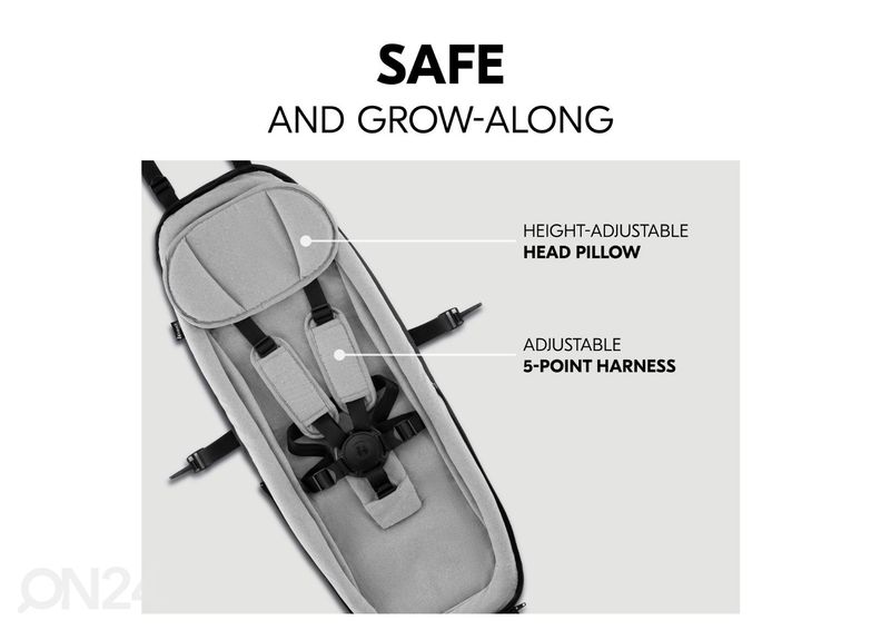 Детское сиденье для велосипедной коляски Hauck Baby Lounger 2, серый увеличить