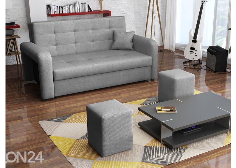 Диван-кровать + 2 пуфа увеличить