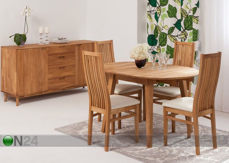 Дубовый удлиняющийся обеденный стол Basel 110x110-160 cm увеличить