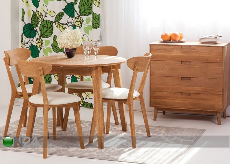 Дубовый удлиняющийся обеденный стол Basel 110x110-160 cm увеличить