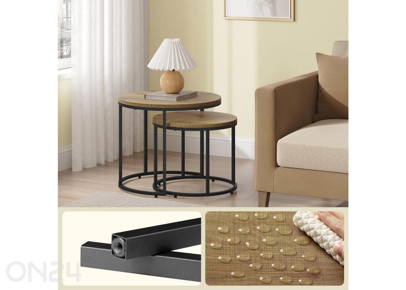 Журнальный столик 2 шт. дуб/черный увеличить