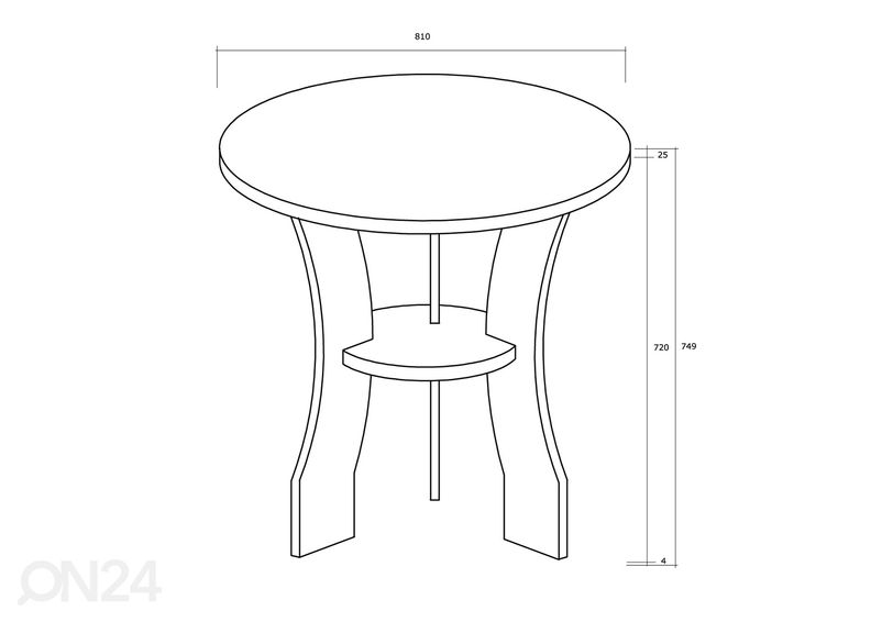 Журнальный стол Ø 80 cm увеличить