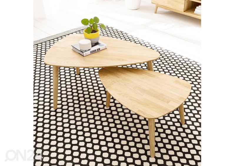 Журнальный стол из массива дуба Scan 70x50 cm, белое масло увеличить