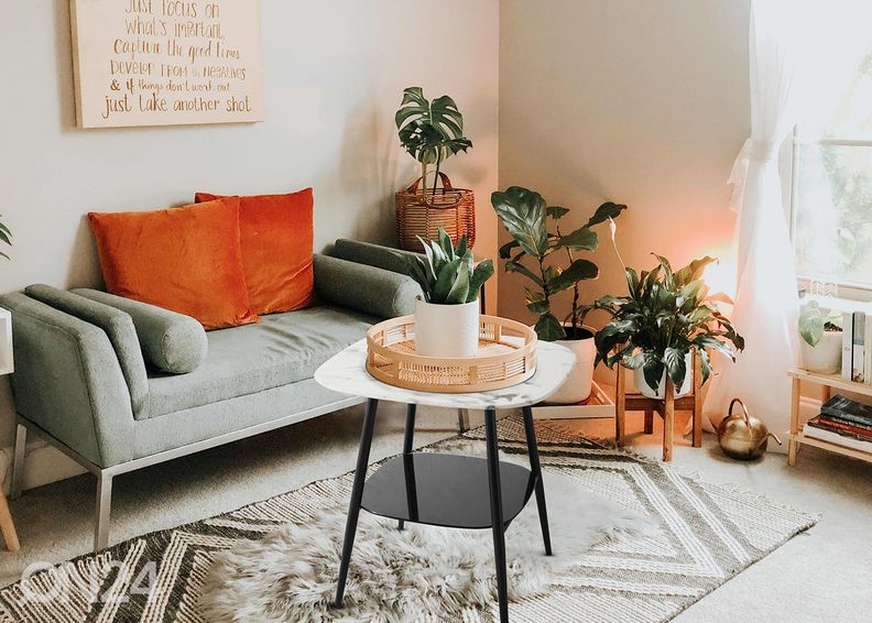 Журнальный стол 55x55 cm, белый/чёрный увеличить