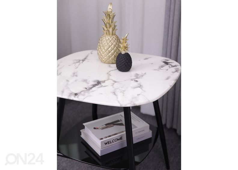 Журнальный стол 55x55 cm, белый/чёрный увеличить