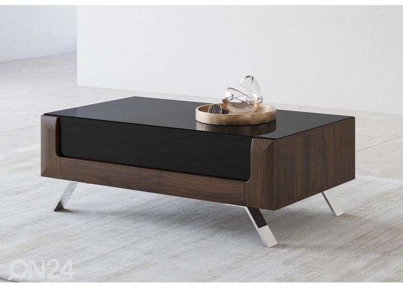 Журнальный стол Cassandra 110x65 cm, орех/черный глянцевый увеличить