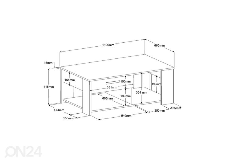 Журнальный стол Helma 110x42 cm увеличить