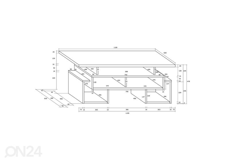Журнальный стол Macroom 110x62 cm увеличить