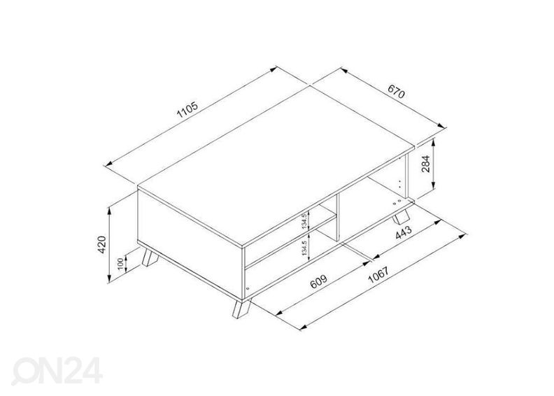 Журнальный стол Medan 110,5x67 cm увеличить