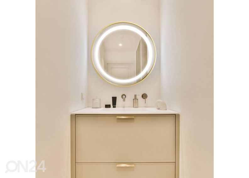 Зеркало настенное Ø 60 см LED увеличить