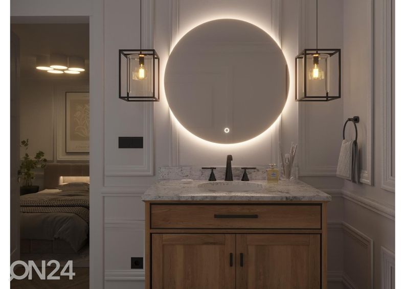 Зеркало с подсветкой 60 см увеличить