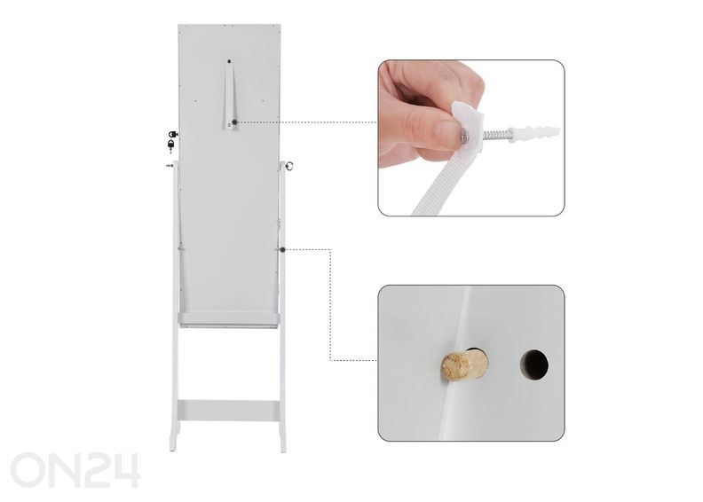 Зеркальный шкаф для украшений увеличить