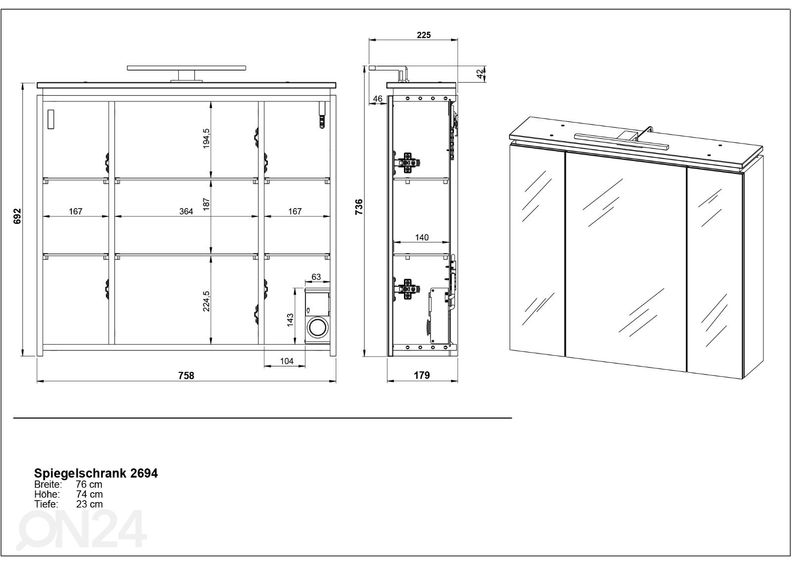 Зеркальный шкаф Modesto увеличить