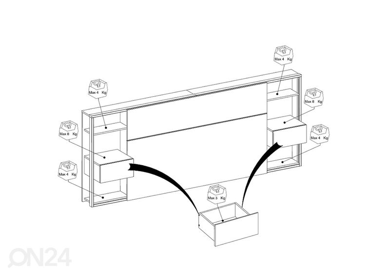 Изголовье кровати с полками Stamp увеличить