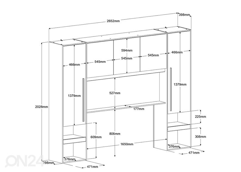 Изголовье кровати-шкаф Bridge + LED увеличить
