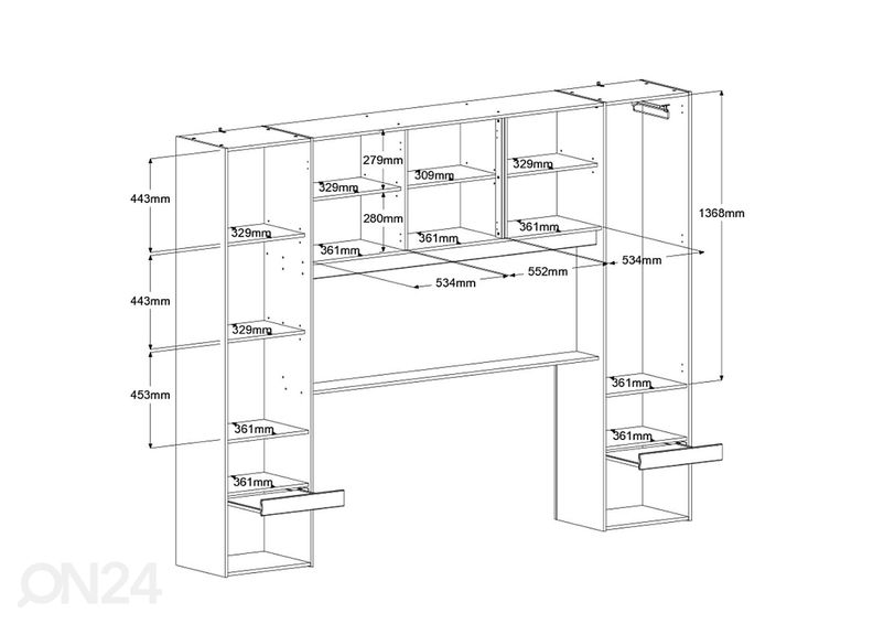 Изголовье кровати-шкаф Bridge + LED увеличить