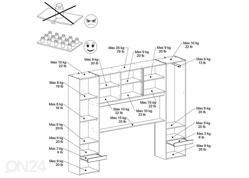 Изголовье кровати-шкаф Bridge + LED увеличить