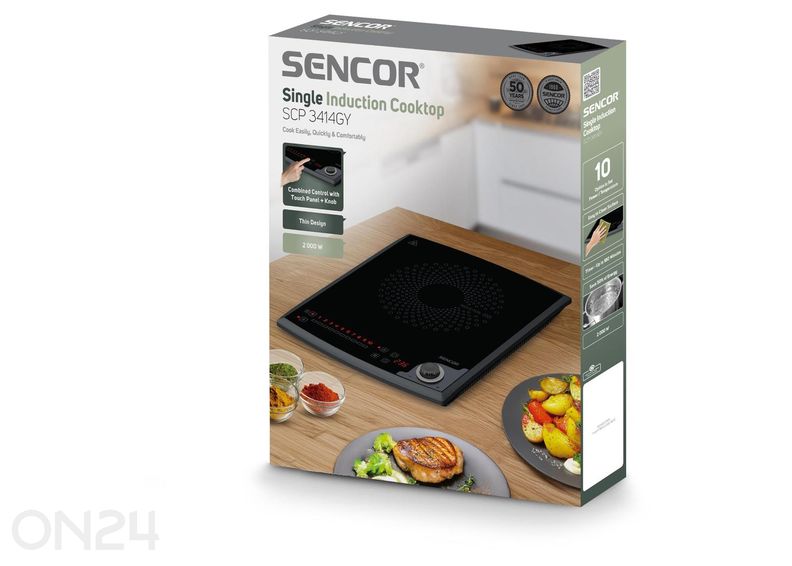 Индукционная варочная панель с 1 зоной Sencor SCP3414GY увеличить