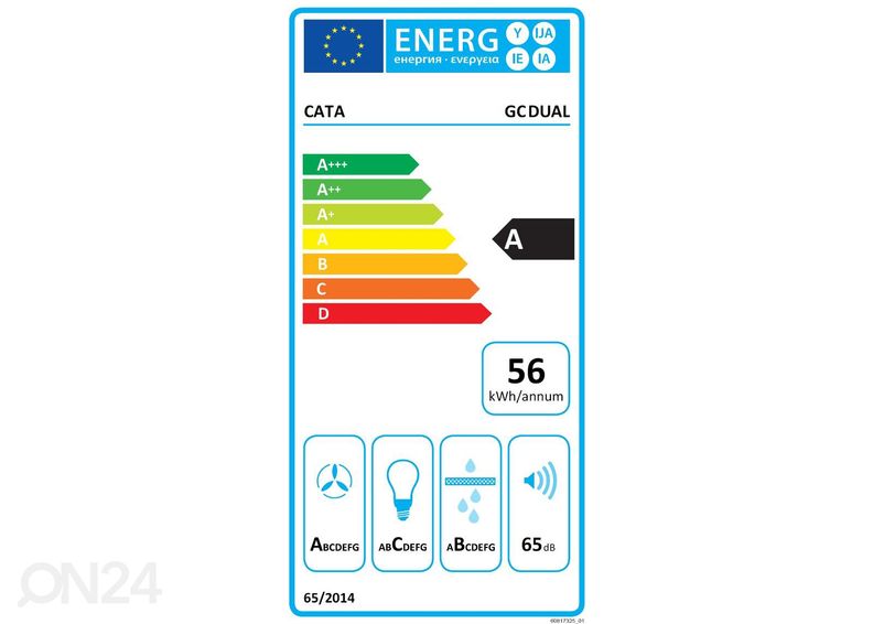 Интегрированная вытяжка Cata GC DUAL A 45 XGBK увеличить