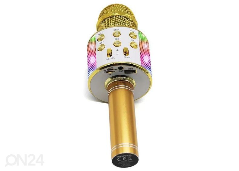Караоке-микрофон с динамиком Manta MIC20GL, золотистый увеличить