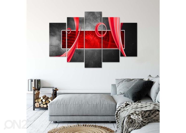 Картина из 5-частей Abstract Red Rectangle 200x100 см увеличить