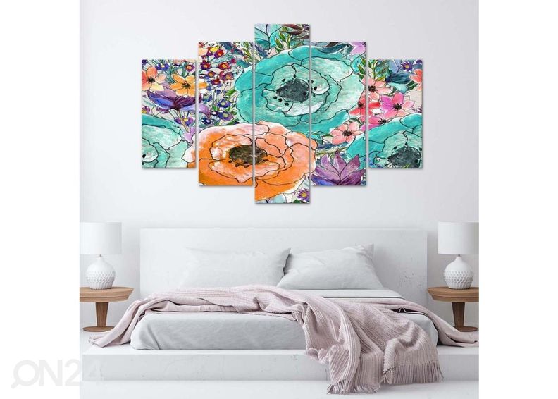 Картина из 5-частей Composition from flowers 100x70 см увеличить