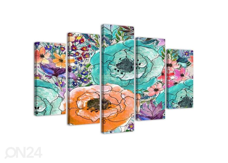 Картина из 5-частей Composition from flowers 100x70 см увеличить