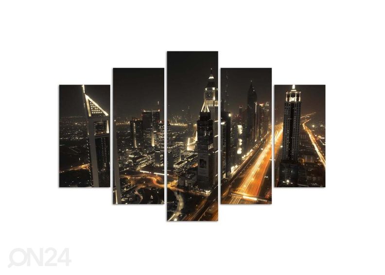 Картина из 5-частей Dubai Panorama at Night 200x100 см увеличить