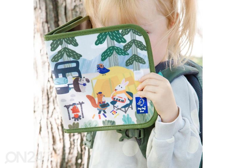 Книжка-раскраска с беспыльными мелками Jaq Jaq Bird Кемпинг 20x20 cm увеличить