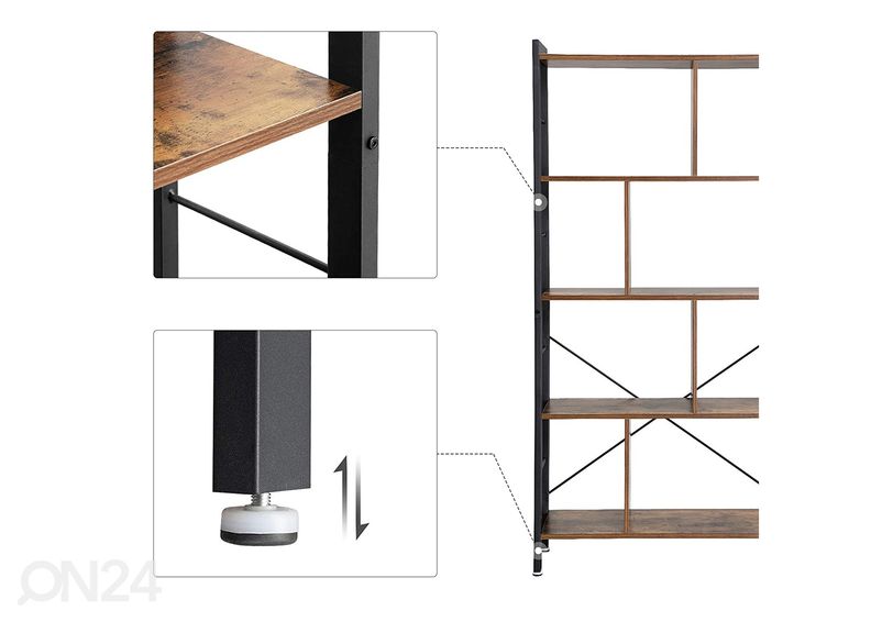 Книжная полка 74 cm, коричневый/чёрный увеличить