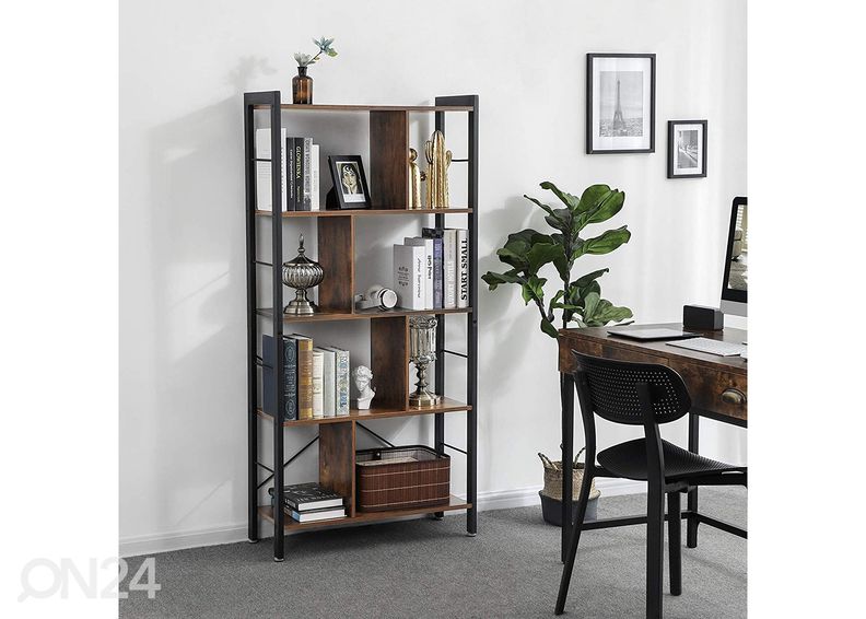 Книжная полка 74 cm, коричневый/чёрный увеличить