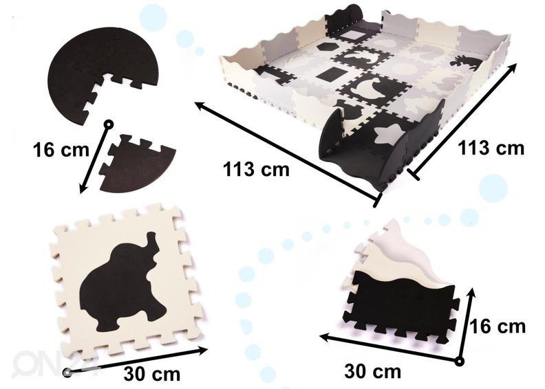 Коврик-пазл 36 деталей 143х143 см увеличить