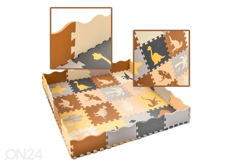 Коврик-пазл 36 элементов динозавры 143x143x1 см увеличить