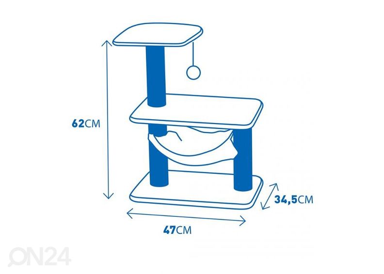 Когтеточка для кошек Tokyo 47x34,5x62 см, серый увеличить