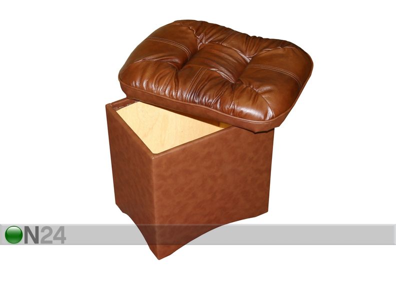 Кожаный пуф с ящиком увеличить