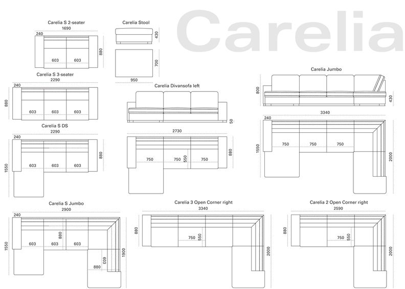 Кожаный угловой диван Carelia Jumbo S увеличить