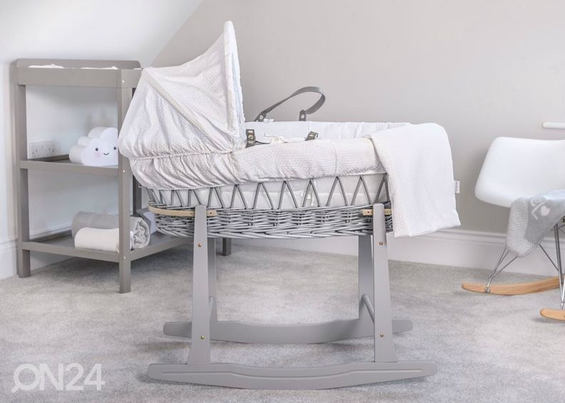 Колыбель "Puuvilla unistus" на серой плетёной корзине увеличить