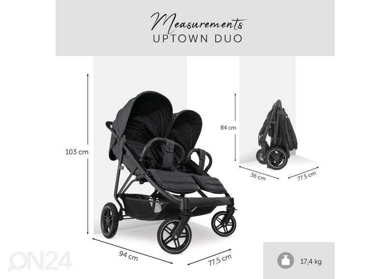 Коляска для двойни Hauck Select Uptown Duo Melange черный увеличить