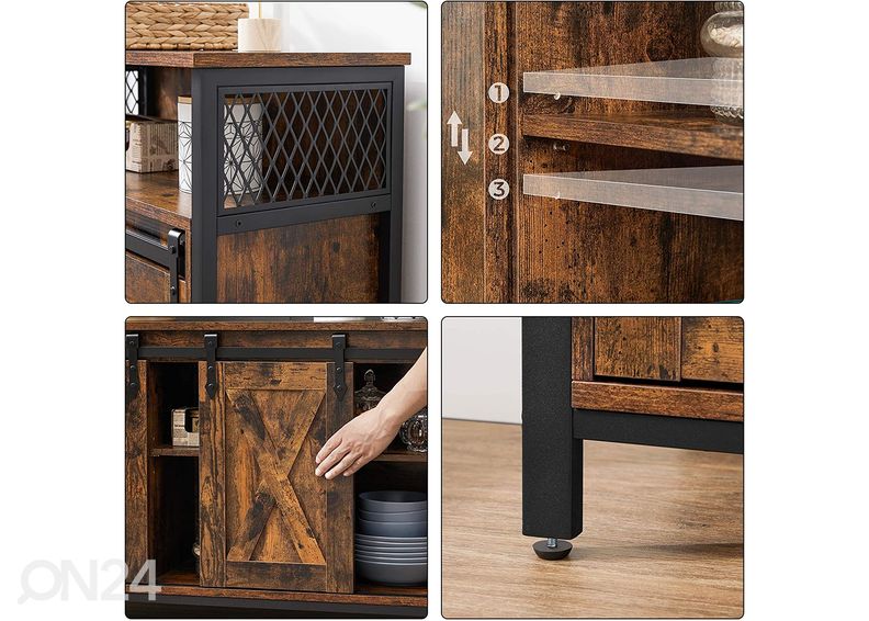 Комод, коричневый/чёрный увеличить