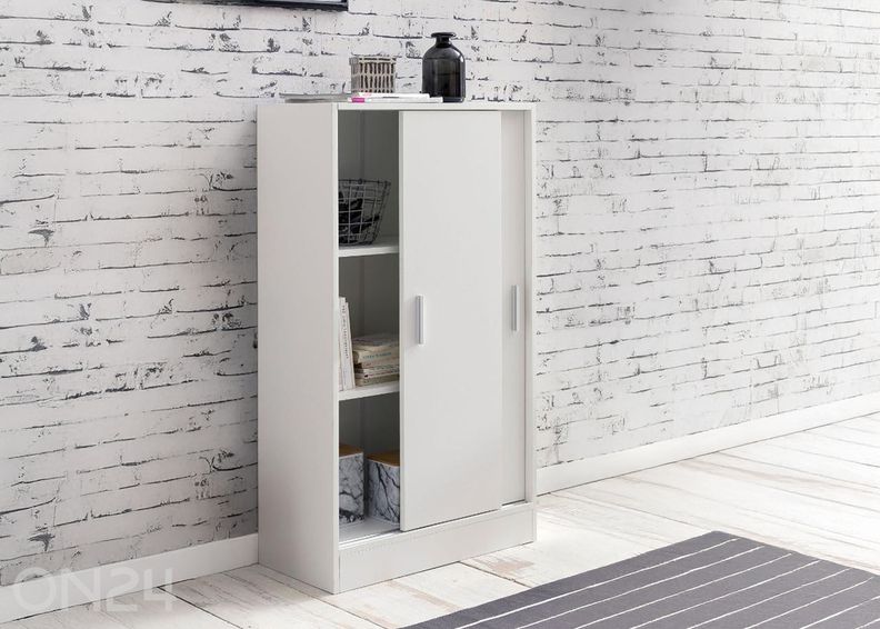 Комод/шкаф с раздвижными дверцами 60 см, белый увеличить