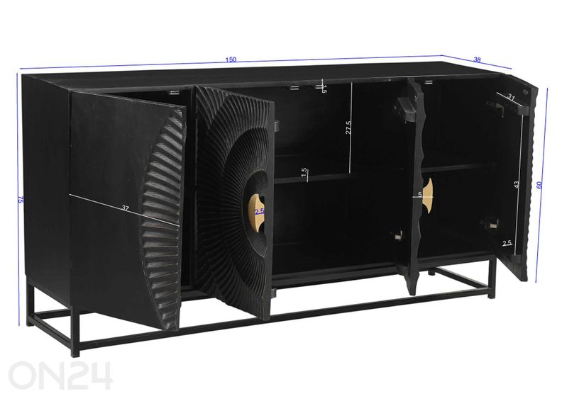 Комод Black Smooth 150 см увеличить