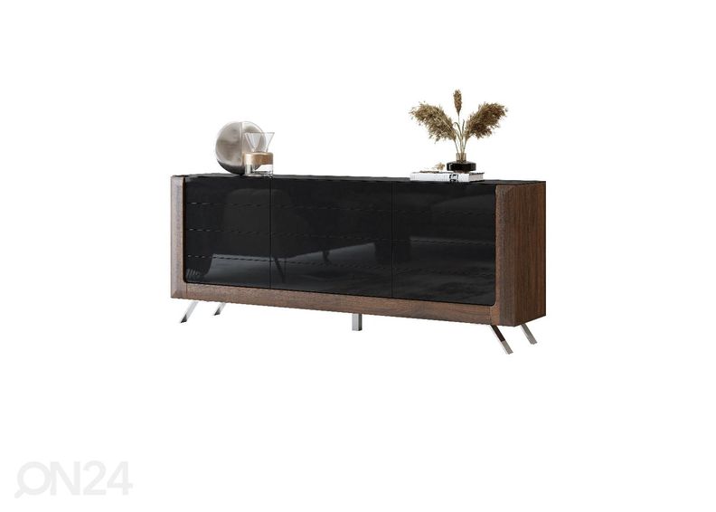 Комод Cassandra 199 cm, орех/черный глянцевый увеличить